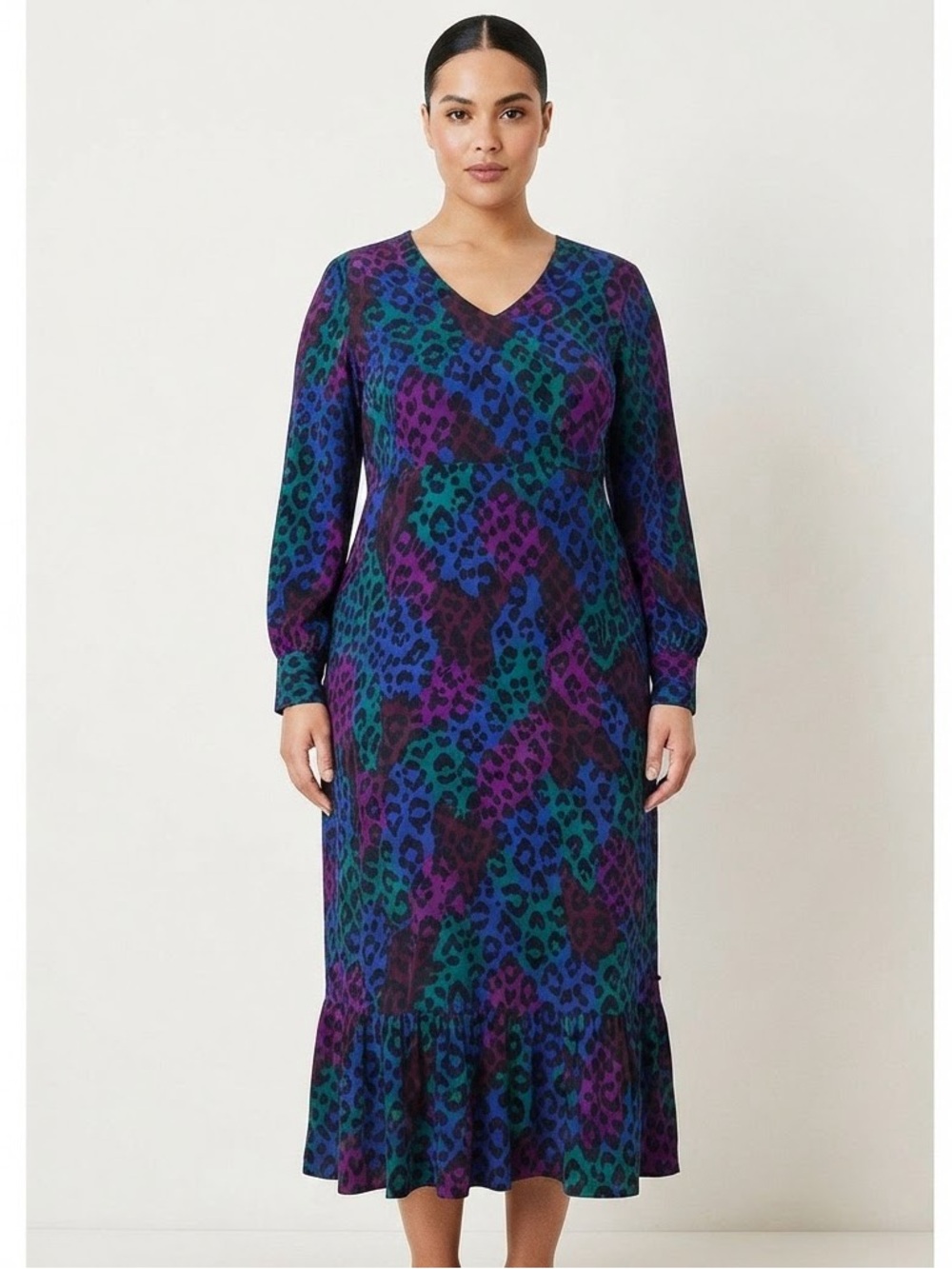 Fabienne Chapot Carlotta Dress 36 Leopard Print Jewel Tone Maxi AW19 NWT